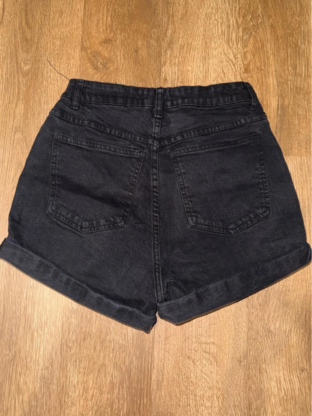 Cotton On High-Rise Black Denim Shorts
